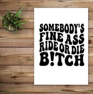 *2 for $20* Somebody's Fine Ass Ride or Die Vinyl Decal Sticker Handcrafted